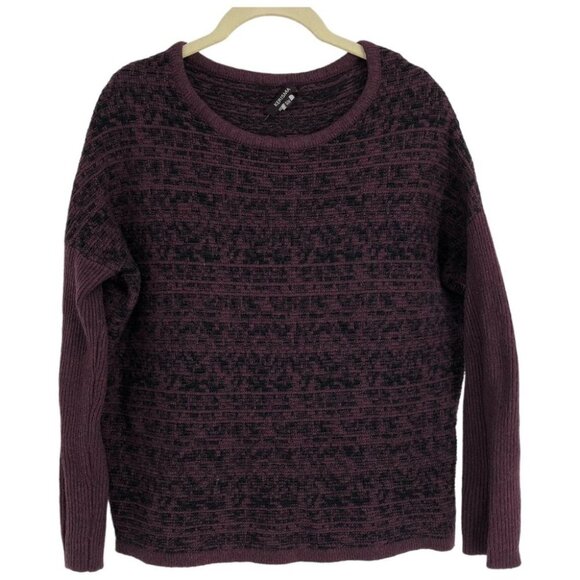 Kerisma Maroon burgundy marled knit drop shoulder round neck boxy sweater S/M - Picture 9 of 9